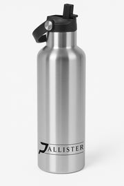 Water bottle with flip-up straw